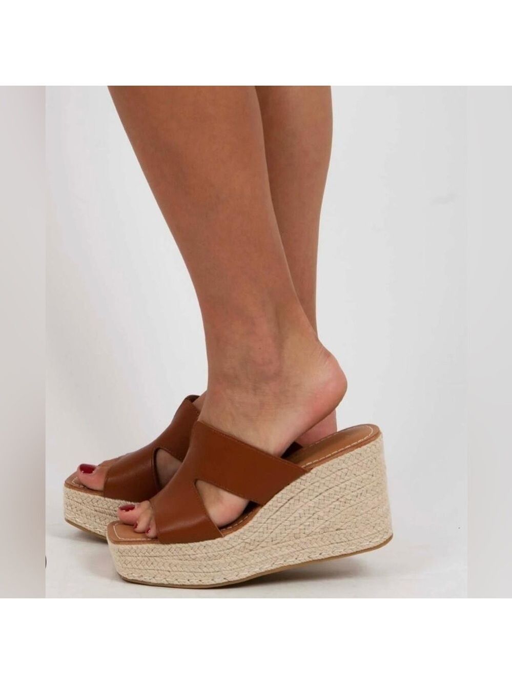Chinese Laundry Next Door Espadrille Platform Wedge Sandal in Tan - NWT